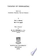 Vacanas of Siddharāma
