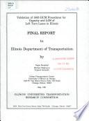 Validation of 1985 HCM Procedures for Capacity and LOS of Left Turn Lanes in Illinois