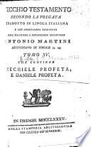 Vecchio Testamento secondo la Volgata tradotto in lingua italiana