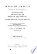 Venerabilis Baedae Historiam ecclesiasticam gentis Anglorum, Historiam abbatum, Epistolam ad Ecgberctum una cum Historia abbatum auctore anonymo