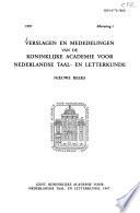Verslagen en mededelingen - Koninklijke Academie voor Nederlandse Taal- en Letterkunde