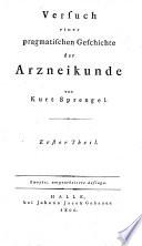 Versuch einer pragmatischen Geschichte der Arzneykunde