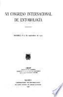 VI Congreso Internacional de Entomología, Madrid, 6-12 de septiembre de 1935