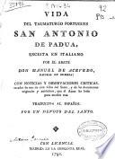 Vida del taumaturgo portugues San Antonio de Padua