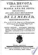 Vida devota de la beata madre Maria Ana de Jesus