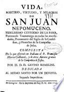 Vida, martirio, virtudes, y milagros de San Juan Nepomuceno ...