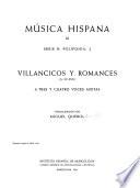Villancicos y romances (S. XV-XVII) a 3 y 4 voces mixtas