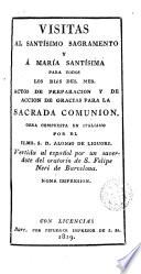 Visitas al Santísimo Sacramento y á María Santísima para todos los días del mes