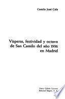 Vísperas, festividad y octava de San Camilo del año 1936 en Madrid