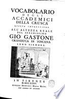Vocabolario degli accademici della Crusca