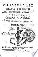 VOCABOLARIO ESPAÑOL, E ITALIANO