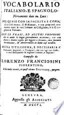 Vocabolario español e italiano, vocabolario italiano e espagnolo, 1