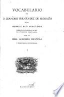Vocabulario de d. Leandro Fernández de Moratín