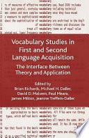Vocabulary Studies in First and Second Language Acquisition