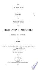 Votes and Proceedings of the Legislative Assembly
