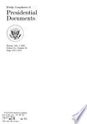 Weekly Compilation of Presidential Documents