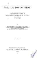 What and how to Preach