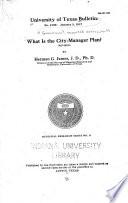 What is the City Manager Plan?
