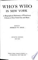 Who's who in New York (city and State)