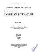 Widener Library Shelflist: American literature
