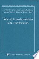 Wie ist Fremdverstehen lehr- und lernbar?