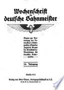 Wochenschrift für deutsche Bahnmeister