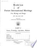 World List of Future International Meetings