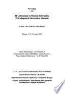 XI Colloquium on musical informatics