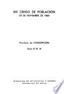 XIII [i.e. Décimoterico] censo de población, 29 de noviembre de 1960: Concepción