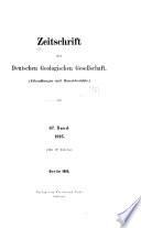 Zeitschrift Der Deutschen Geologischen Gesellschaft