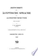 Zeitschrift für ägyptische sprache und altertumskunde