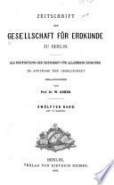 Zeitschrift für allgemeine erdkunde