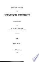 Zeitschrift für romanische Philologie