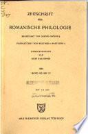 Zeitschrift für romanische Philologie