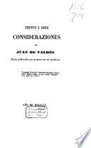 Ziento i diez consideraziones, de Juan de Valdés